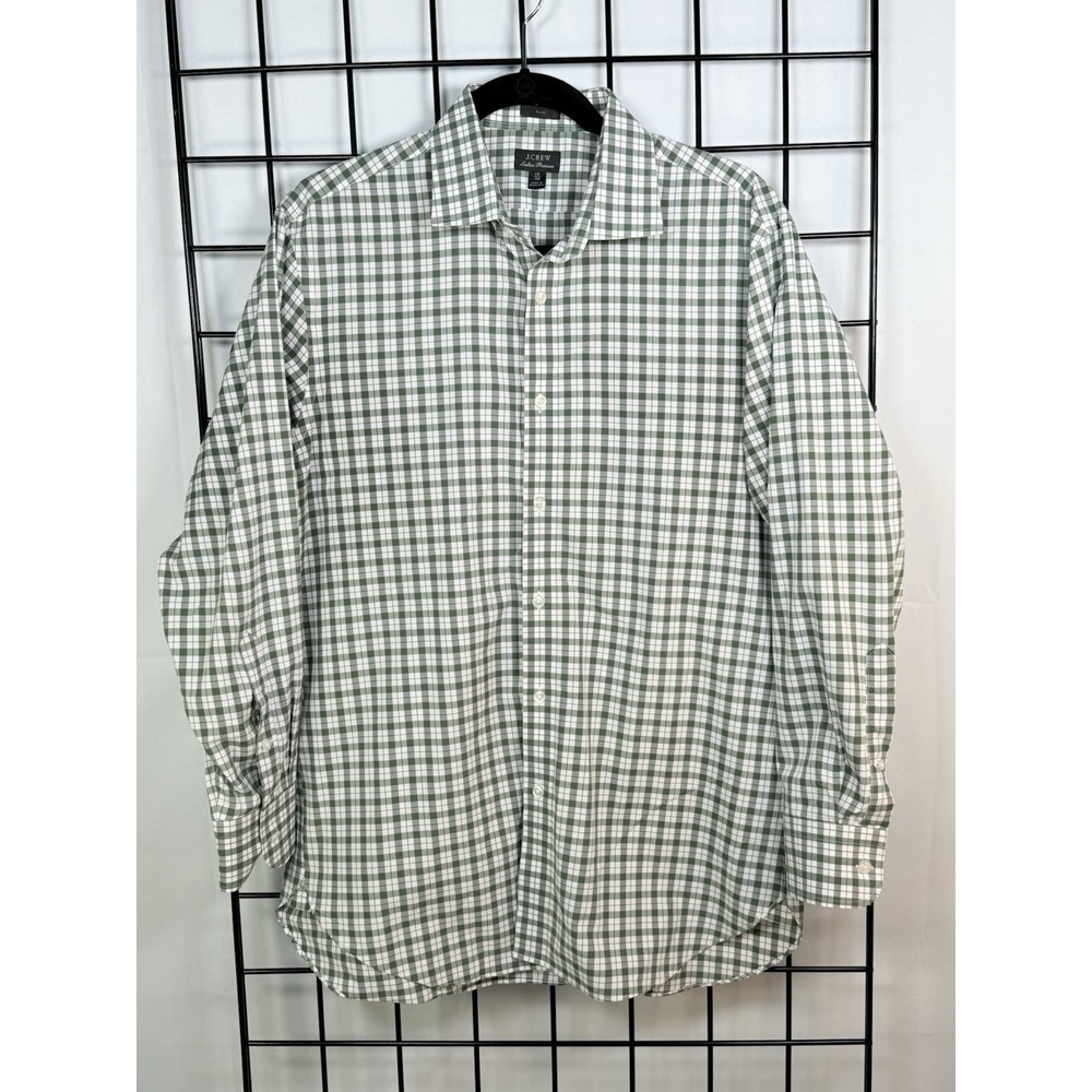 J. Crew Ludlow Premium Slim Dress Shirt Men's 16 x 32 Green Purple Check Casual